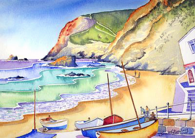 Trevaunance Cove by Janet Bailey