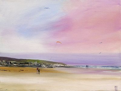Flying Kites at Watergate Bay by Sophi Beharrell